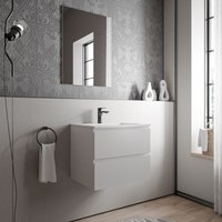 Unterschrank Bernstein ava 60 cm mit Mineralguss Waschbecken bruxelles - Badmöbelfarbe Weiß matt, Waschbecken Weiß matt mit Hahnloch von Bernstein