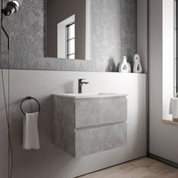 Unterschrank Bernstein ava 60 cm mit Mineralguss Waschbecken cream - Badmöbelfarbe Beton, Waschbecken Weiß matt mit Hahnloch Unterschrank Bernstein ava 60 cm mit Mineralguss Waschbecken cream - Badmöbelfarbe Beton, Waschbecken Weiß matt mit Hahnloch von Bernstein