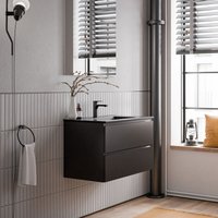 Unterschrank Bernstein ava 80 cm mit Keramik Waschbecken - Badmöbelfarbe Schwarz matt, Waschbecken Schwarz matt Unterschrank Bernstein ava 80 cm mit Keramik Waschbecken - Badmöbelfarbe Schwarz matt, Waschbecken Schwarz matt von Bernstein