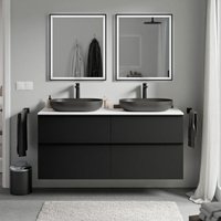 Bernstein - Unterschrank lavoa 140cm für Aufsatzwaschbecken Badmöbel: Schwarz matt, Metallgriff: Chrom, Waschtischplatte: Weiß matt Bernstein - Unterschrank lavoa 140cm für Aufsatzwaschbecken Badmöbel: Schwarz matt, Metallgriff: Chrom, Waschtischplatte: Weiß matt von Bernstein