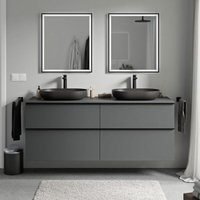 Unterschrank Bernstein lavoa 160cm für Aufsatzwaschbecken Badmöbel: Anthrazit matt, Metallgriff: Chrom, Waschtischplatte: Anthrazit matt Unterschrank Bernstein lavoa 160cm für Aufsatzwaschbecken Badmöbel: Anthrazit matt, Metallgriff: Chrom, Waschtischplatte: Anthrazit matt von Bernstein