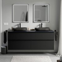 Unterschrank Bernstein lavoa 160cm für Aufsatzwaschbecken Badmöbel: Schwarz matt, Metallgriff: Anthrazit matt, Waschtischplatte: Mitternachtsblau matt Unterschrank Bernstein lavoa 160cm für Aufsatzwaschbecken Badmöbel: Schwarz matt, Metallgriff: Anthrazit matt, Waschtischplatte: Mitternachtsblau matt von Bernstein