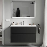 Unterschrank Bernstein vireo 100cm mit Mineralguss Waschbecken bruxelles Badmöbel: Schwarz matt, Waschbecken: Weiß matt mit Hahnloch Unterschrank Bernstein vireo 100cm mit Mineralguss Waschbecken bruxelles Badmöbel: Schwarz matt, Waschbecken: Weiß matt mit Hahnloch von Bernstein