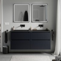 Bernstein - Unterschrank vireo 120cm mit Mineralguss Waschbecken bruxelles Badmöbel: Mitternachtsblau matt, Waschbecken: Schwarz matt ohne Hahnloch Bernstein - Unterschrank vireo 120cm mit Mineralguss Waschbecken bruxelles Badmöbel: Mitternachtsblau matt, Waschbecken: Schwarz matt ohne Hahnloch von Bernstein
