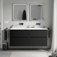Unterschrank Bernstein vireo 140cm mit Mineralguss Waschbecken bruxelles Badmöbel: Schwarz matt, Waschbecken: Weiß matt ohne Hahnloch Unterschrank Bernstein vireo 140cm mit Mineralguss Waschbecken bruxelles Badmöbel: Schwarz matt, Waschbecken: Weiß matt ohne Hahnloch von Bernstein