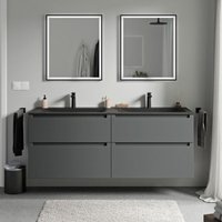 Unterschrank Bernstein vireo 160cm mit Mineralguss Waschbecken cream Badmöbel: Anthrazit matt, Waschbecken: Schwarz matt mit Hahnloch Unterschrank Bernstein vireo 160cm mit Mineralguss Waschbecken cream Badmöbel: Anthrazit matt, Waschbecken: Schwarz matt mit Hahnloch von Bernstein