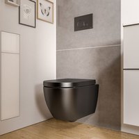 Wc wandhängend Bernstein vireo spülrandlos inkl. WC-Sitz mit Absenkautomatik Schwarz matt von Bernstein