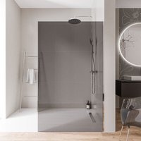 Walk-In Bernstein EX102-1 10mm Nano Graues Glas Edelstahl Chrom 100x200cm ohne Bodenprofil von Bernstein