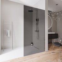 Walk-In Bernstein EX102-2 10mm Nano Graues Glas Edelstahl Chrom 120x220cm ohne Bodenprofil von Bernstein