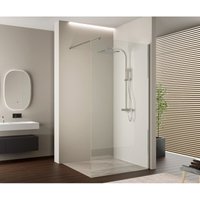 Walk-In Dusche Bernstein EX103 10mm Super White Glas 90cm eckig Chrom hochglanz ohne led von Bernstein