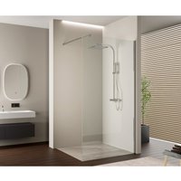 Walk-In Dusche Bernstein EX103 10mm Super White Glas 90cm rund Chrom hochglanz ohne led von Bernstein