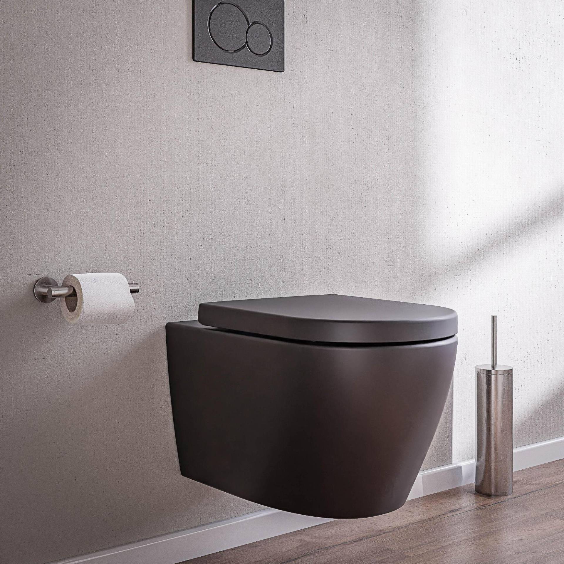 Wand-Hänge-WC B-8030R Schwarz Matt - inkl. Softclose-Deckel von Bernstein