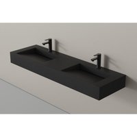 Wandbecken Bernstein TWG16 Mineralguss 153x45x15cm Untergestell 150S hängend Quarz Schwarz von Bernstein