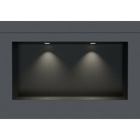 Wandnische Bernstein NT306010X Edelstahl randlos LED-Spot 30x60x10cm Schwarz 2x Spot Schwarz matt von Bernstein