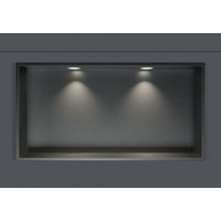 Wandnische Edelstahl Bernstein NT306010X mit LED-Spot 30x60x10 cm Gunmetal 2x Spot Einbaurahmen Weiß matt Wandnische Edelstahl Bernstein NT306010X mit LED-Spot 30x60x10 cm Gunmetal 2x Spot Einbaurahmen Weiß matt von Bernstein