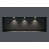 Wandnische Edelstahl Bernstein NT309010X mit LED-Spot 30x90x10 cm Schwarz 3x Spot Einbaurahmen Weiß matt von Bernstein