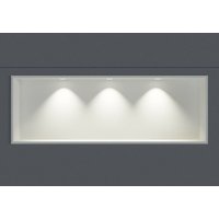 Wandnische Edelstahl Bernstein NT309010X mit LED-Spot 30x90x10 cm Weiß 3x Spot Einbaurahmen Chrom von Bernstein