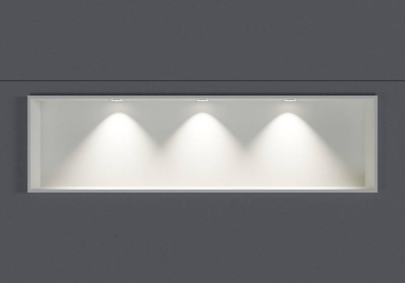 Wandnische Weiß aus Mineralguss EG2510 - Höhe 25 cm - Tiefe 10 cm - LED-Spot optional von Bernstein