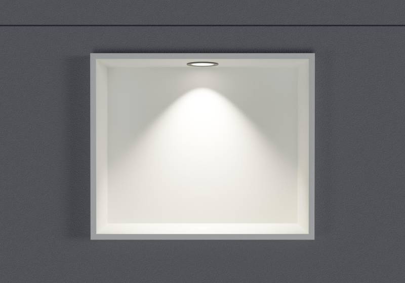 Wandnische Weiß aus Mineralguss EG2513 - Höhe 25 cm - Tiefe 13 cm - LED-Spot optional von Bernstein