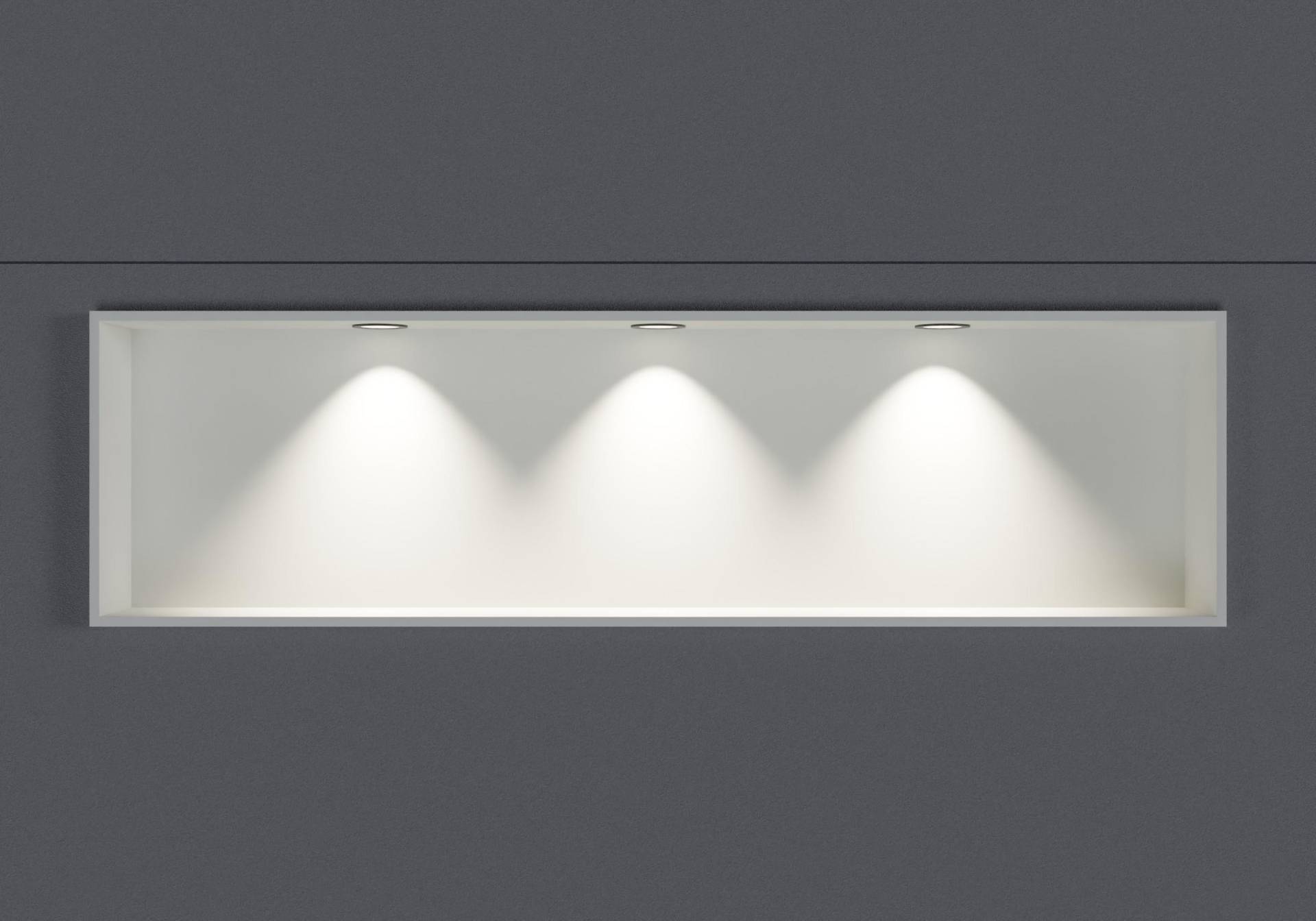 Wandnische Weiß aus Mineralguss EG3010 - Höhe 30 cm - Tiefe 10 cm - LED-Spot optional von Bernstein