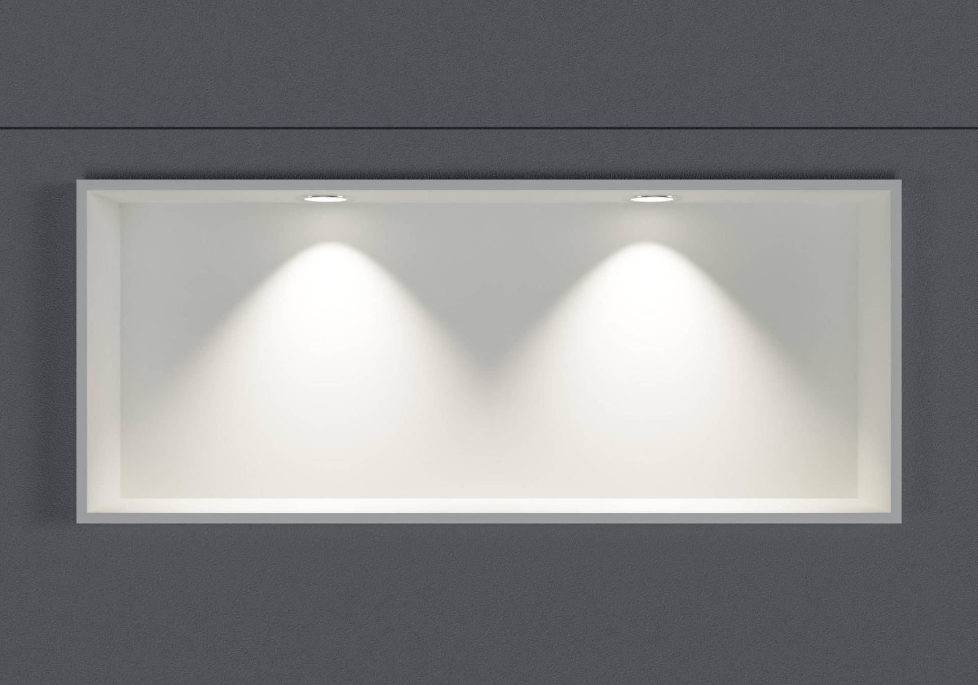 Wandnische Weiß aus Mineralguss EG3010 - Höhe 30 cm - Tiefe 10 cm - LED-Spot optional von Bernstein