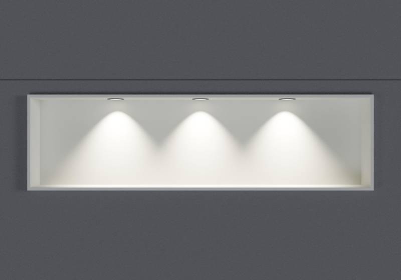 Wandnische Weiß aus Mineralguss EG3013 - Höhe 30 cm - Tiefe 13 cm - LED-Spot optional von Bernstein
