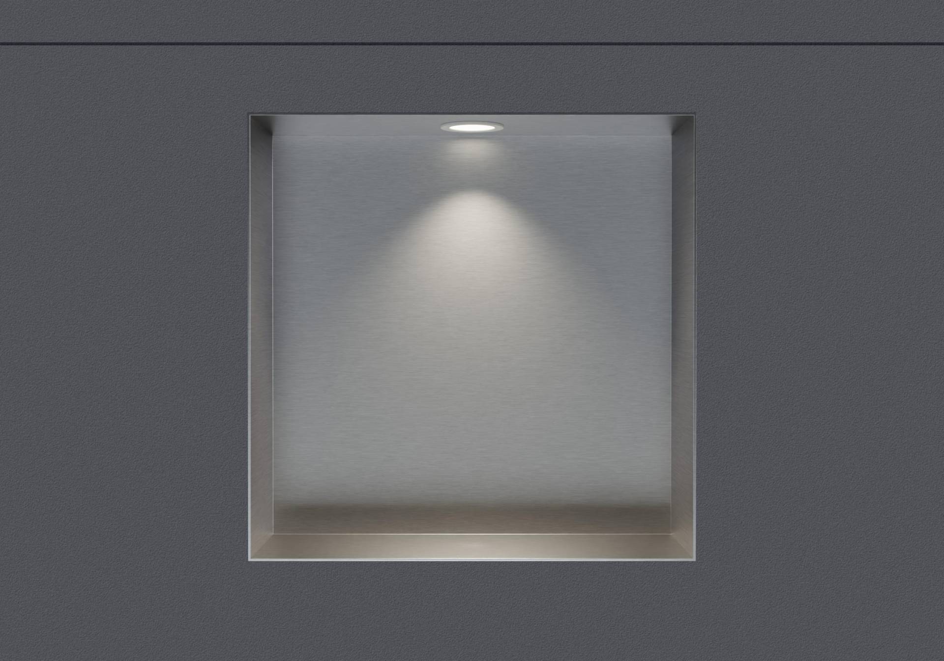 Wandnische aus Edelstahl NT203010X randlos mit LED-Spot - 20 x 30 x 10 cm (H x B x T) - Farbe wählbar von Bernstein