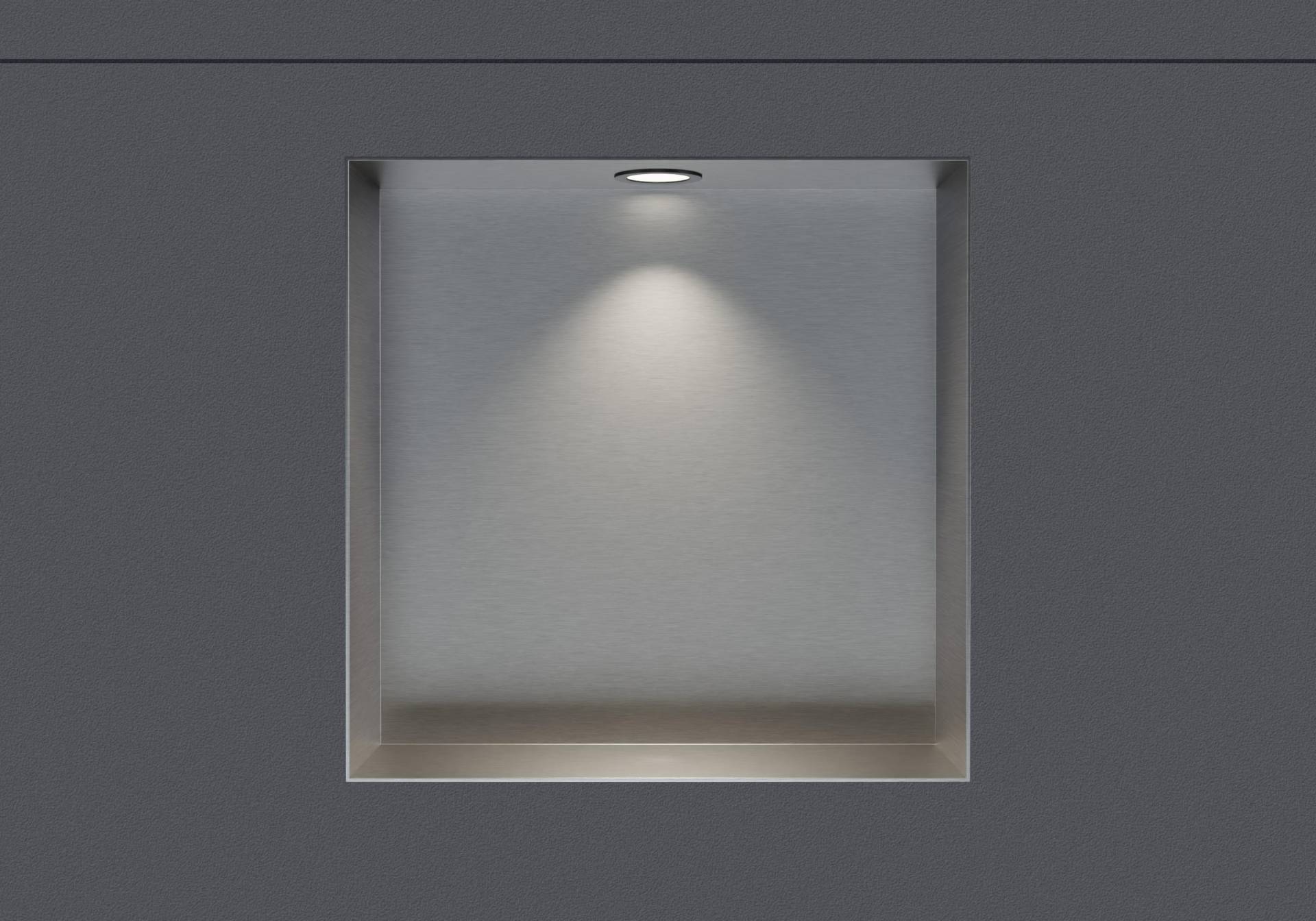 Wandnische aus Edelstahl NT203010X randlos mit LED-Spot - 20 x 30 x 10 cm (H x B x T) - Farbe wählbar von Bernstein