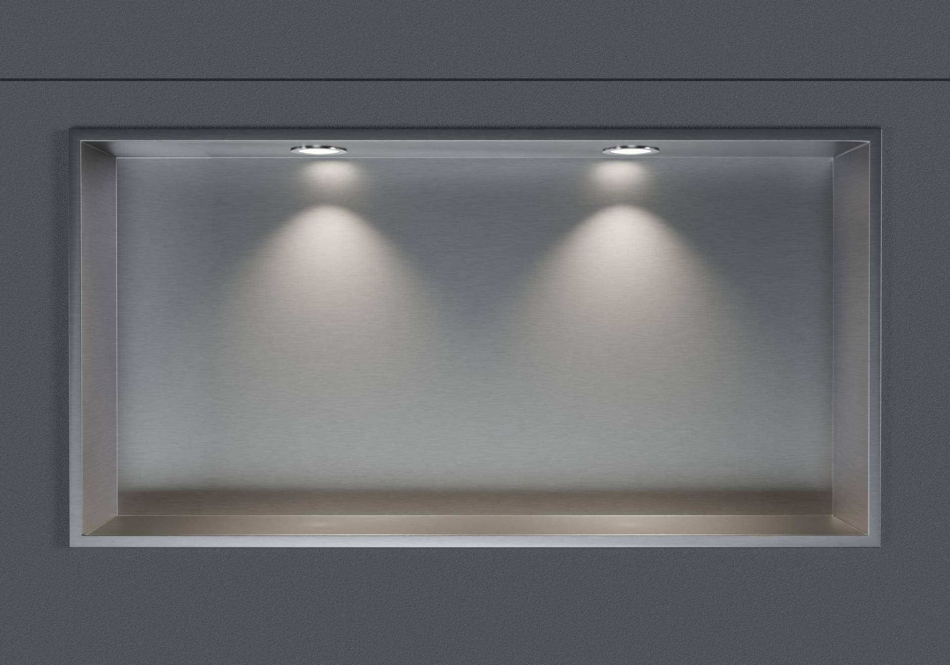 Wandnische aus Edelstahl NT206010X mit LED-Spot - 20 x 60 x 10 cm (H x B x T) - Farbe wählbar von Bernstein