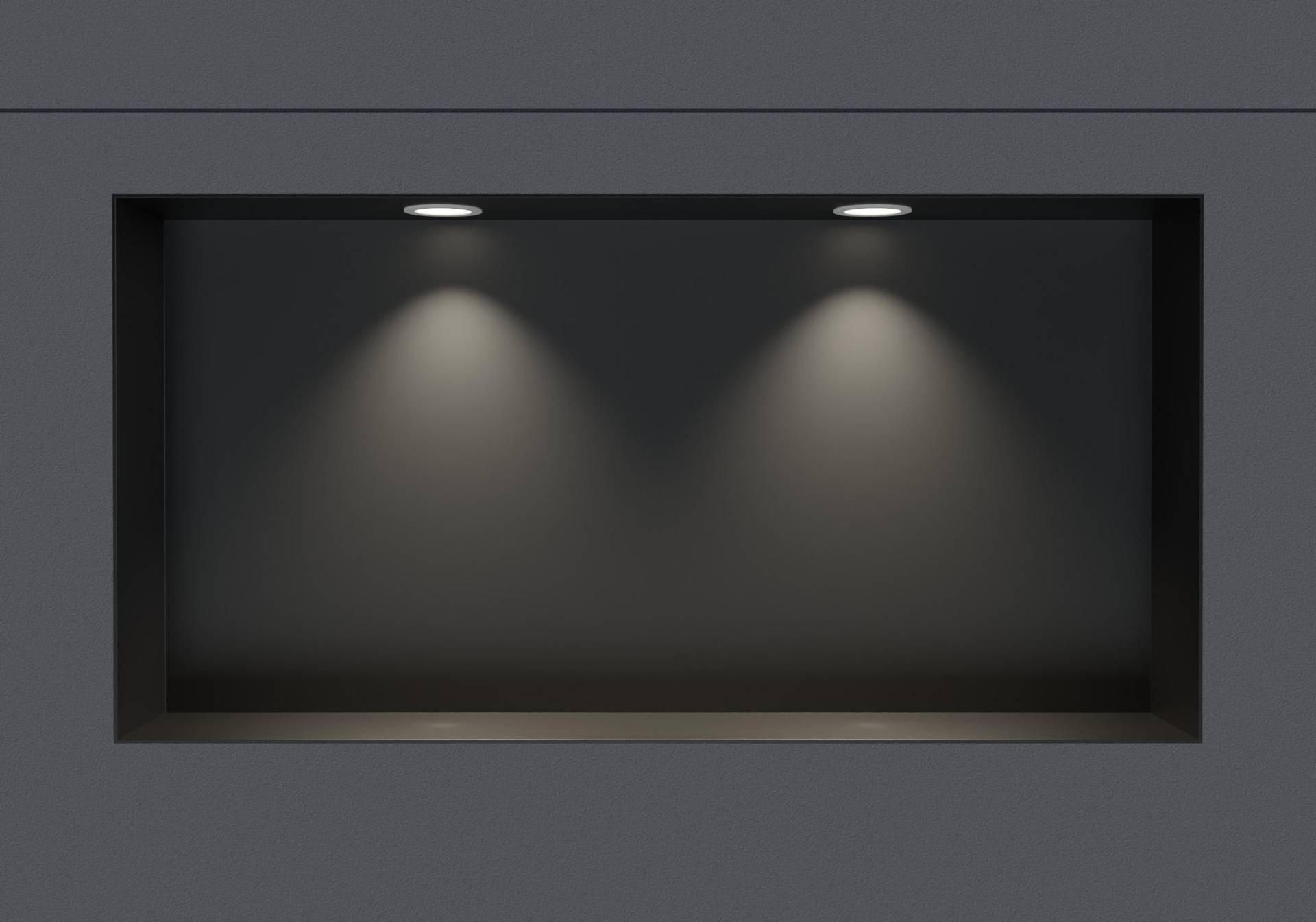 Wandnische aus Edelstahl NT206010X randlos mit LED-Spot - 20 x 60 x 10 cm (H x B x T) - Farbe wählbar von Bernstein
