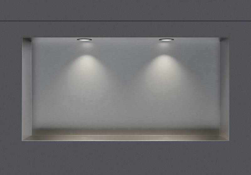 Wandnische aus Edelstahl NT206010X randlos mit LED-Spot - 20 x 60 x 10 cm (H x B x T) - Farbe wählbar von Bernstein