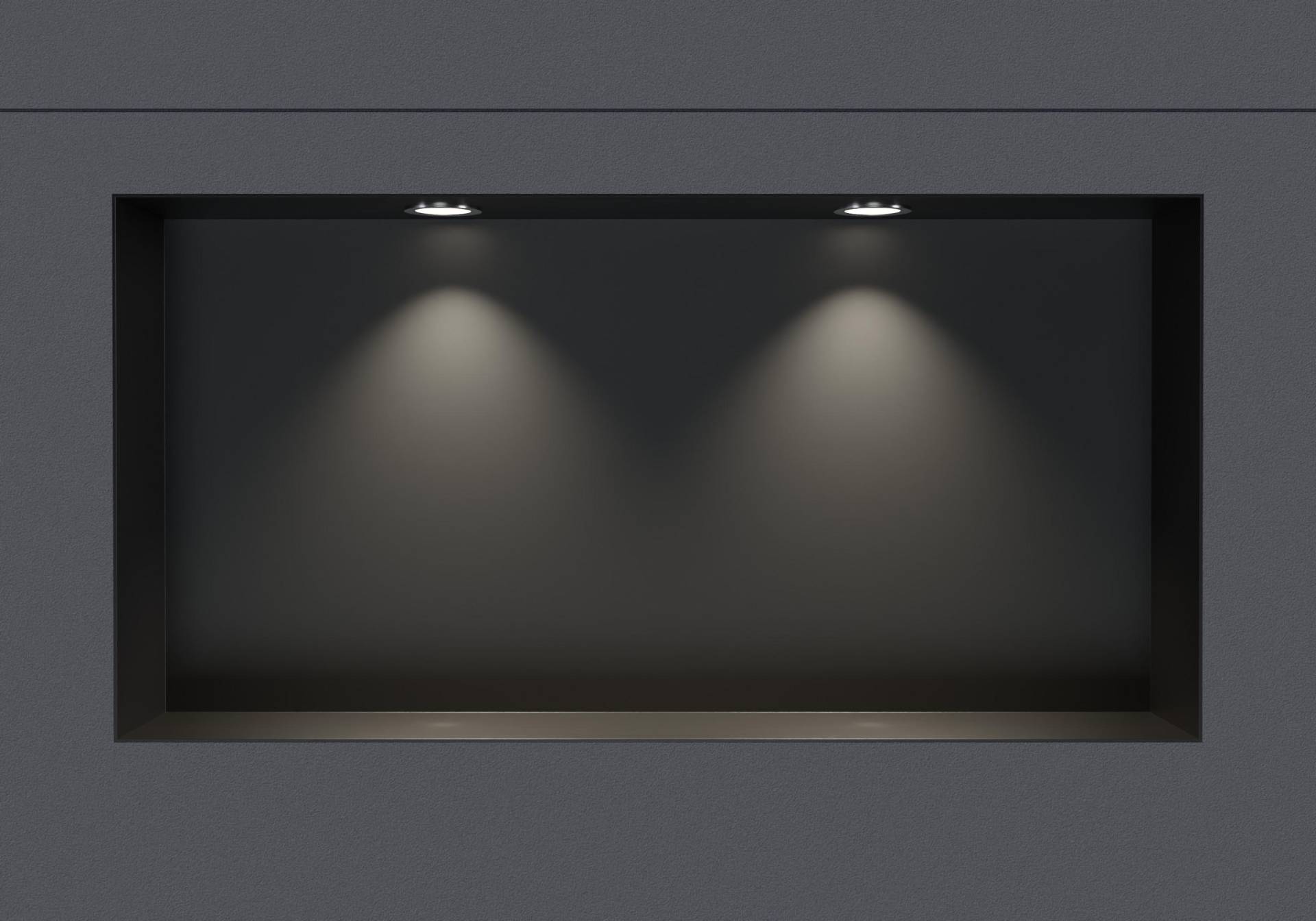 Wandnische aus Edelstahl NT206010X randlos mit LED-Spot - 20 x 60 x 10 cm (H x B x T) - Farbe wählbar von Bernstein