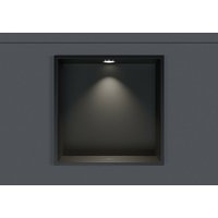 Wandnische Edelstahl Bernstein NT303010X mit LED-Spot 30x30x10 cm Schwarz 1x Spot Einbaurahmen Chrom von Bernstein