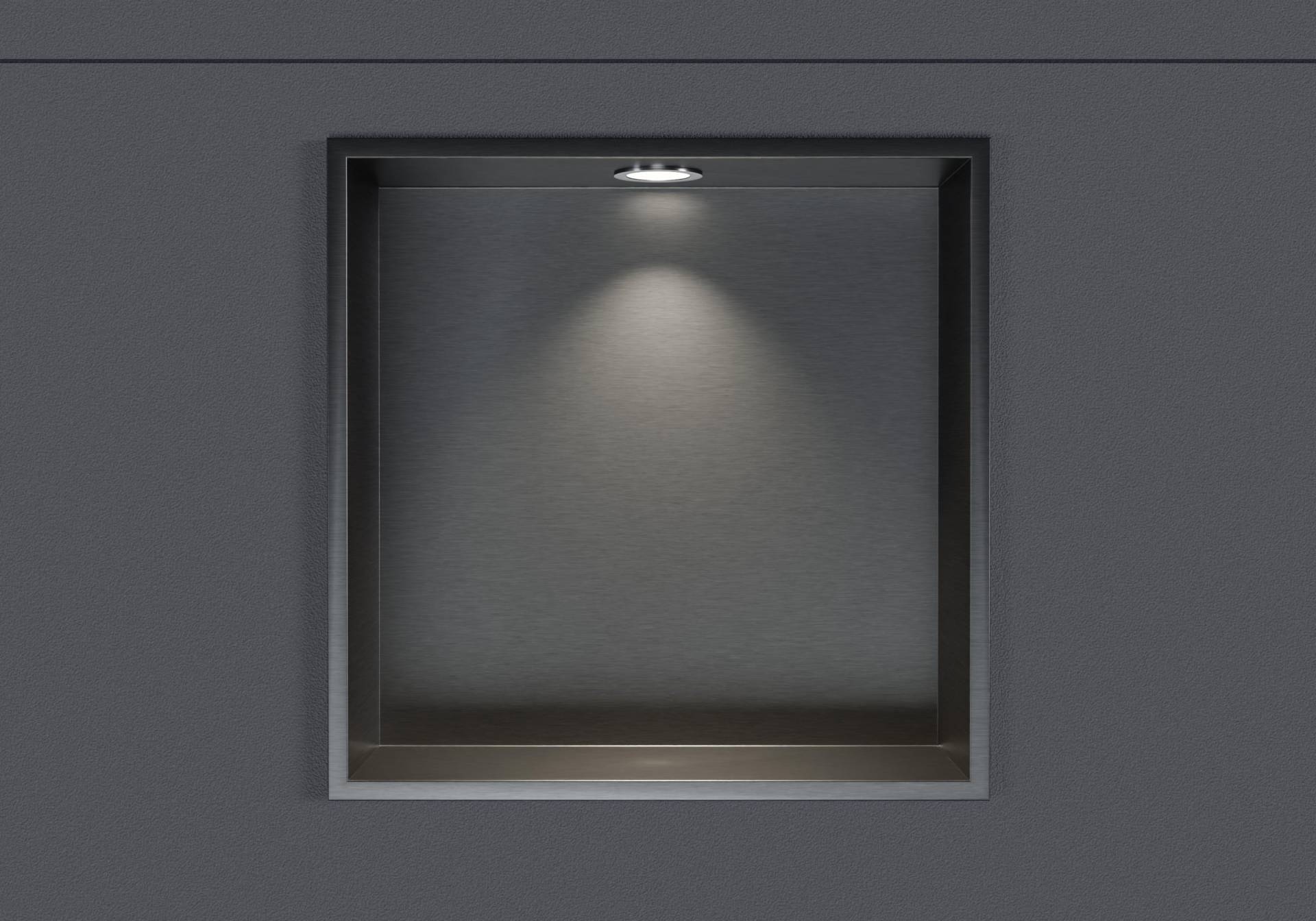 Wandnische aus Edelstahl NT303010X mit LED-Spot - 30 x 30 x 10 cm (H x B x T) - Farbe wählbar von Bernstein