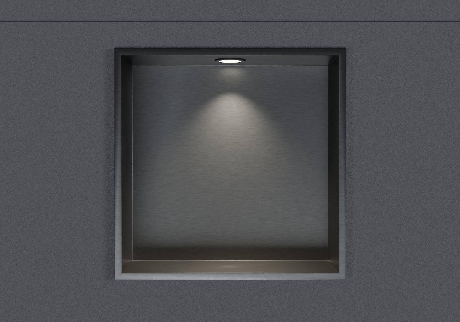 Wandnische aus Edelstahl NT303010X mit LED-Spot - 30 x 30 x 10 cm (H x B x T) - Farbe wählbar von Bernstein