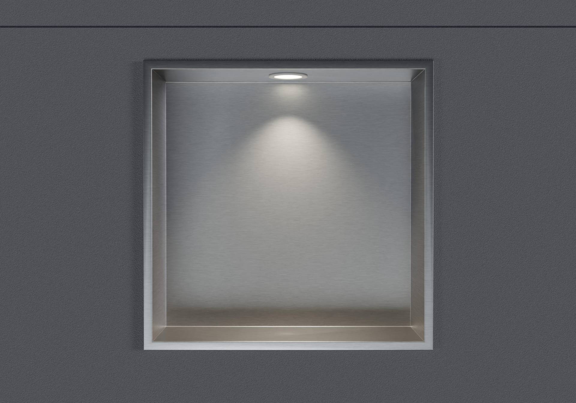 Wandnische aus Edelstahl NT303010X mit LED-Spot - 30 x 30 x 10 cm (H x B x T) - Farbe wählbar von Bernstein