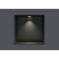 Wandnische Edelstahl Bernstein NT303010X mit LED-Spot 30x30x10 cm Schwarz 1x Spot Einbaurahmen Weiß matt von Bernstein