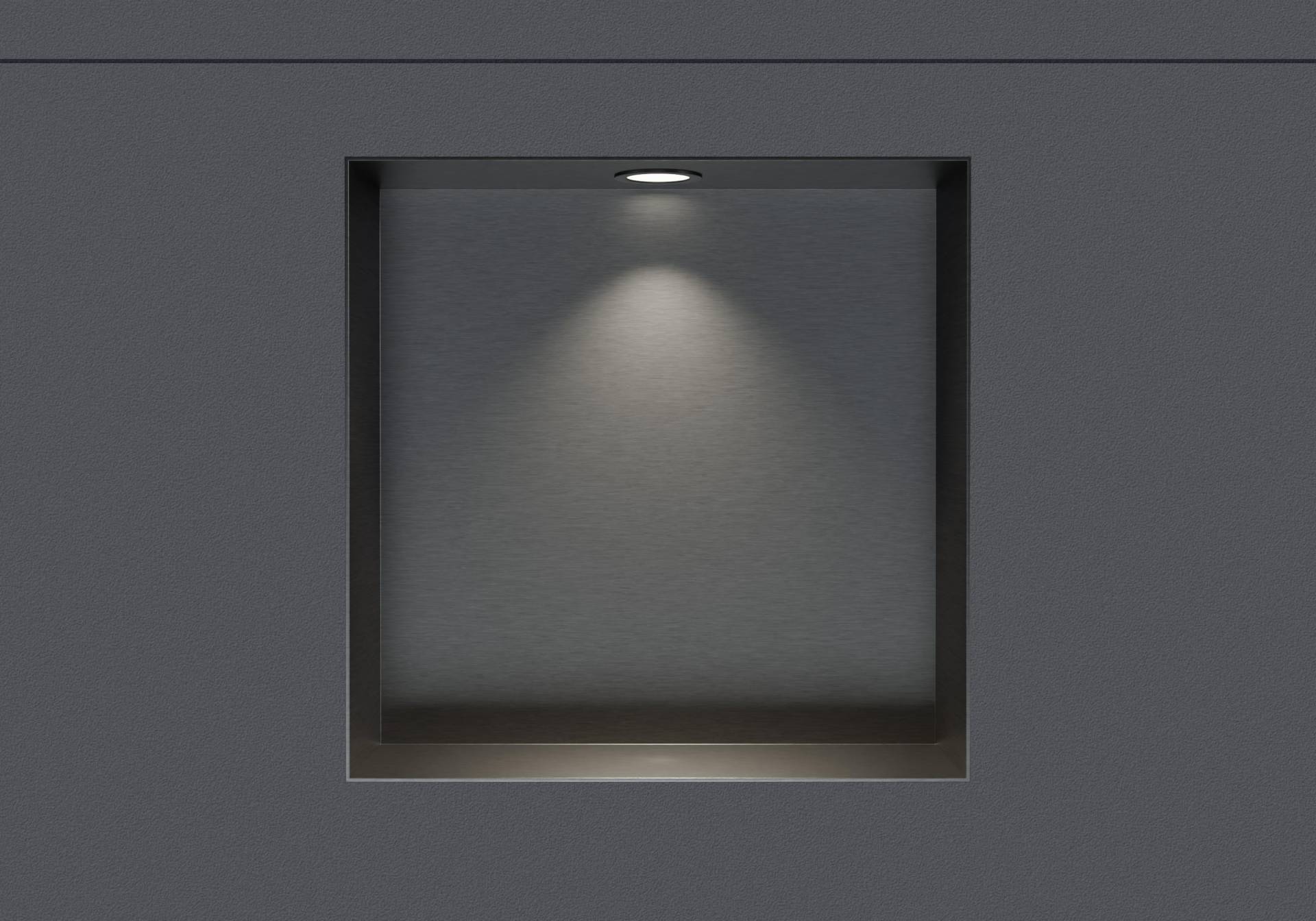 Wandnische aus Edelstahl NT303010X randlos mit LED-Spot - 30 x 30 x 10 cm (H x B x T) - Farbe wählbar von Bernstein