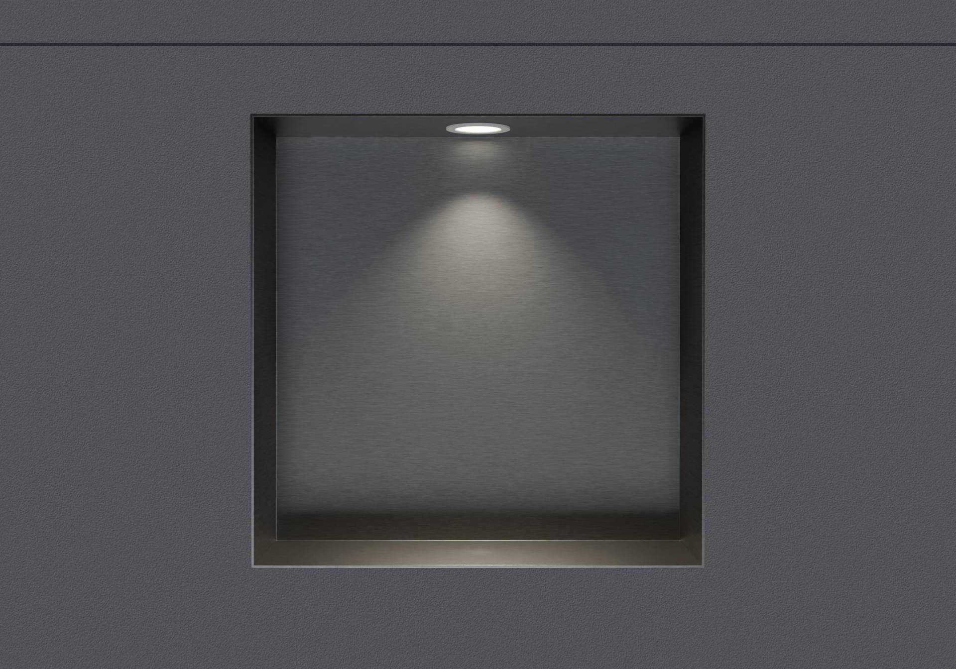 Wandnische aus Edelstahl NT303010X randlos mit LED-Spot - 30 x 30 x 10 cm (H x B x T) - Farbe wählbar von Bernstein