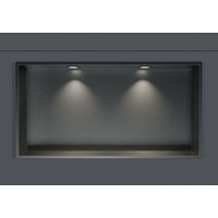 Wandnische Edelstahl Bernstein NT306010X mit LED-Spot 30x60x10 cm Gunmetal 2x Spot Einbaurahmen Schwarz matt von Bernstein