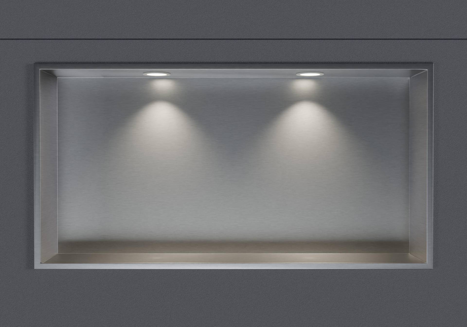Wandnische aus Edelstahl NT306010X mit LED-Spot - 30 x 60 x 10 cm (H x B x T) - Farbe wählbar von Bernstein