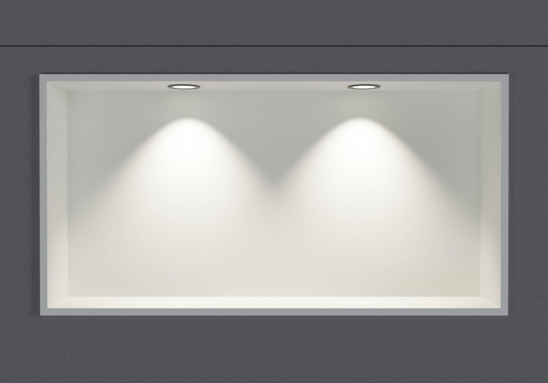 Wandnische aus Edelstahl NT306010X mit LED-Spot - 30 x 60 x 10 cm (H x B x T) - Farbe wählbar von Bernstein