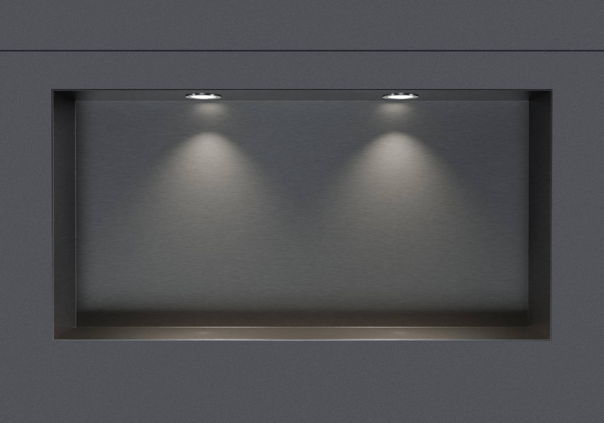 Wandnische aus Edelstahl NT306010X randlos mit LED-Spot - 30 x 60 x 10 cm (H x B x T) - Farbe wählbar von Bernstein