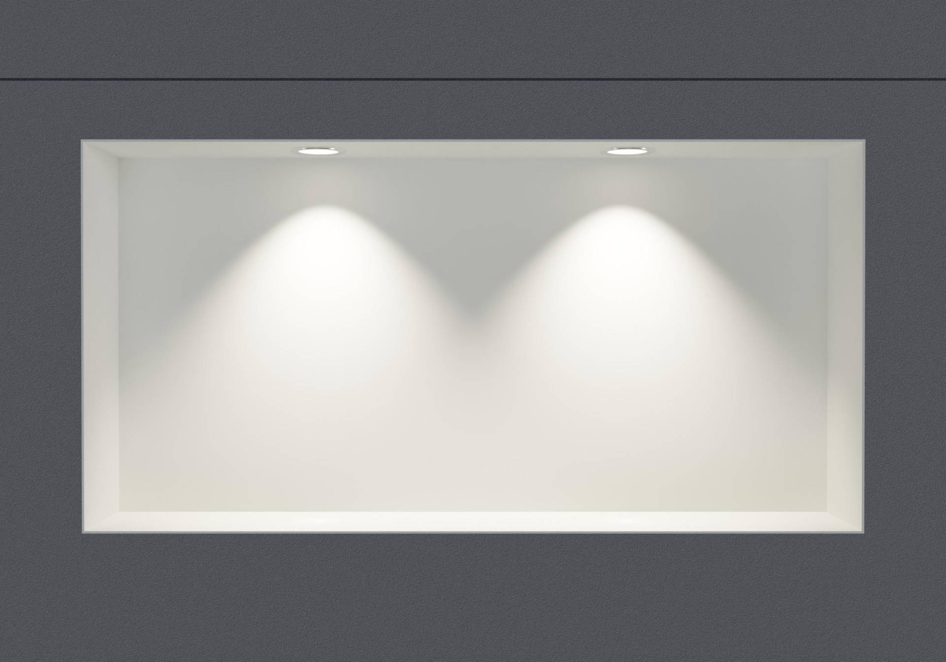 Wandnische aus Edelstahl NT306010X randlos mit LED-Spot - 30 x 60 x 10 cm (H x B x T) - Farbe wählbar von Bernstein