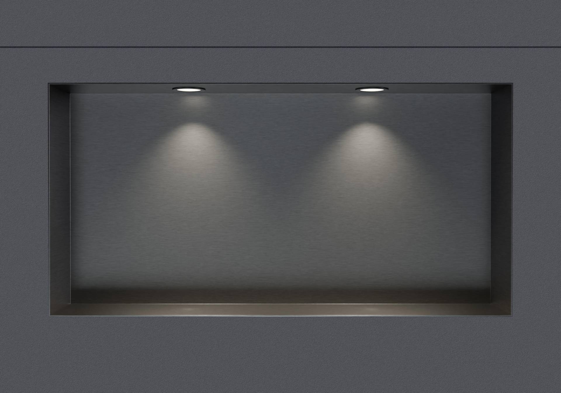 Wandnische aus Edelstahl NT306010X randlos mit LED-Spot - 30 x 60 x 10 cm (H x B x T) - Farbe wählbar von Bernstein