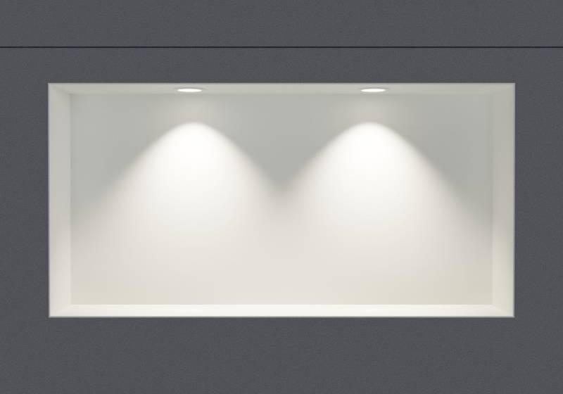 Wandnische aus Edelstahl NT306010X randlos mit LED-Spot - 30 x 60 x 10 cm (H x B x T) - Farbe wählbar von Bernstein