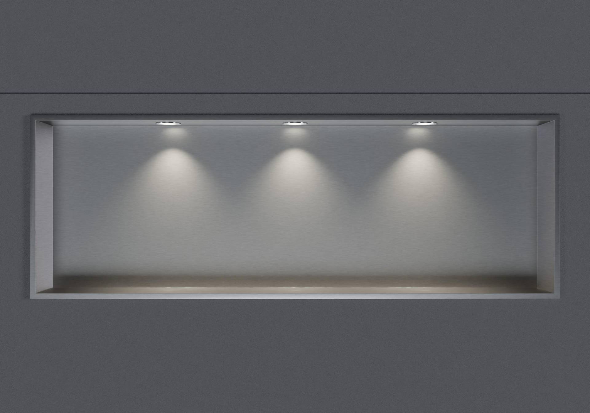 Wandnische aus Edelstahl NT309010X mit LED-Spot - 30 x 90 x 10 cm (H x B x T) - Farbe wählbar von Bernstein