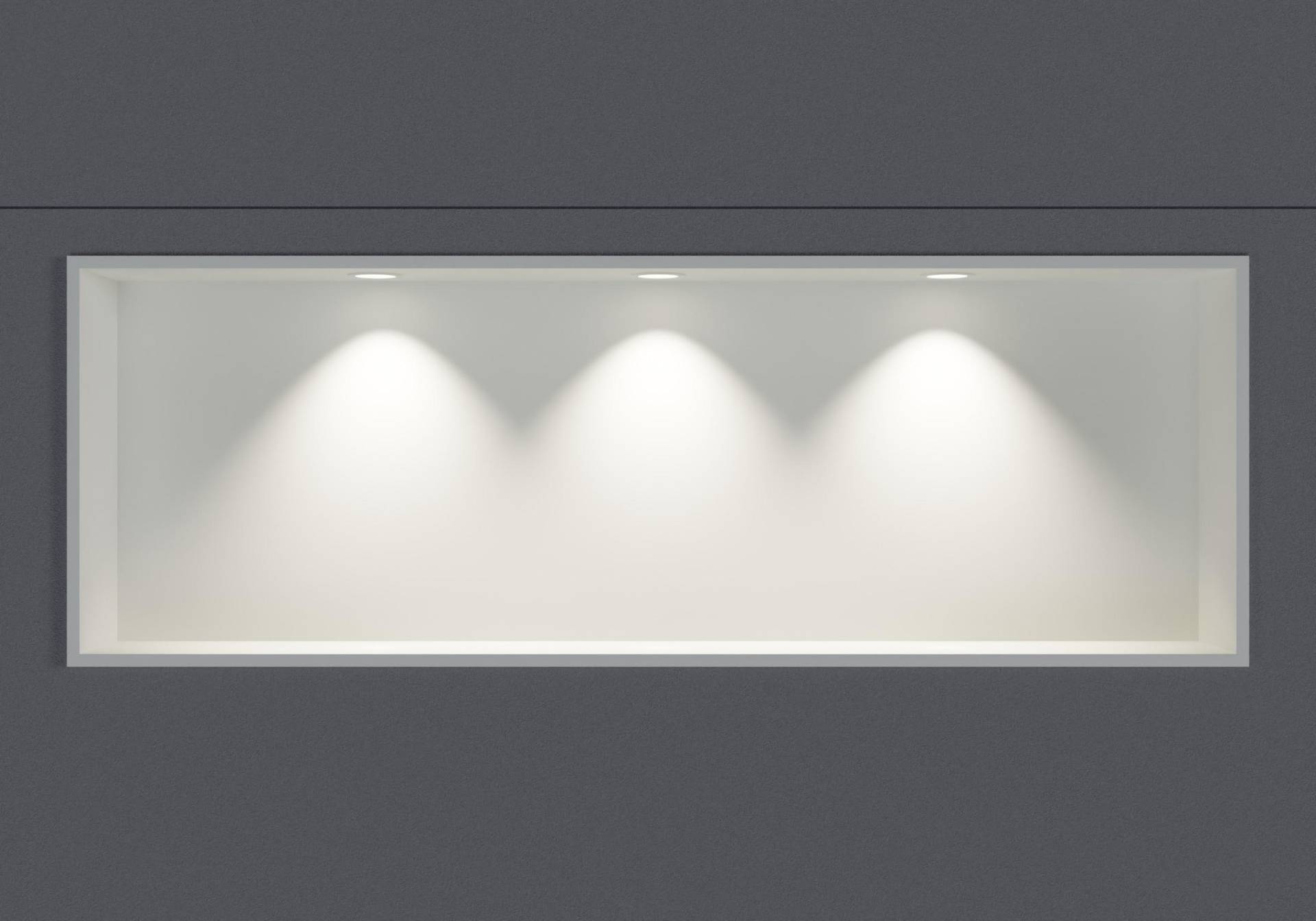 Wandnische aus Edelstahl NT309010X mit LED-Spot - 30 x 90 x 10 cm (H x B x T) - Farbe wählbar von Bernstein