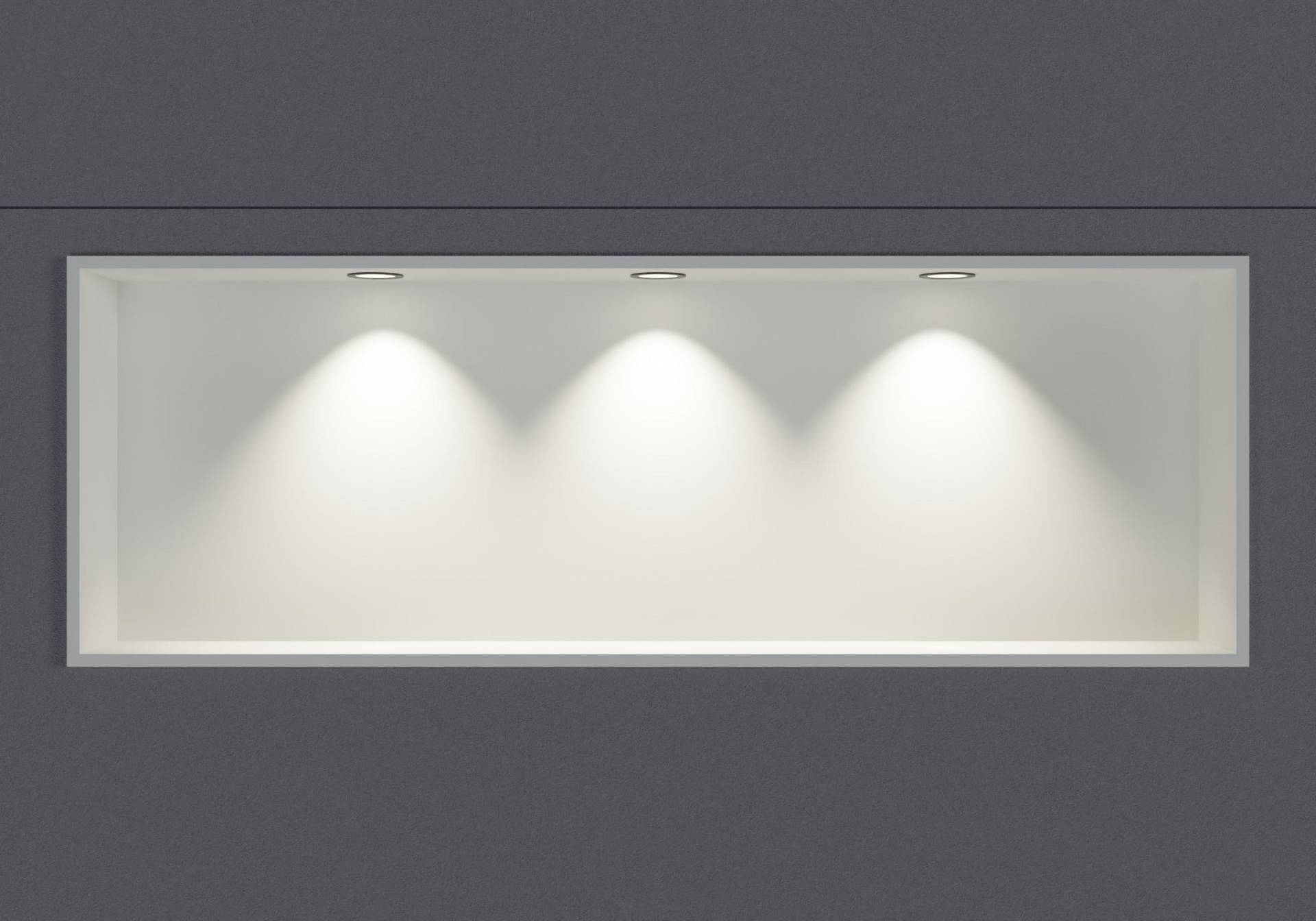 Wandnische aus Edelstahl NT309010X mit LED-Spot - 30 x 90 x 10 cm (H x B x T) - Farbe wählbar von Bernstein