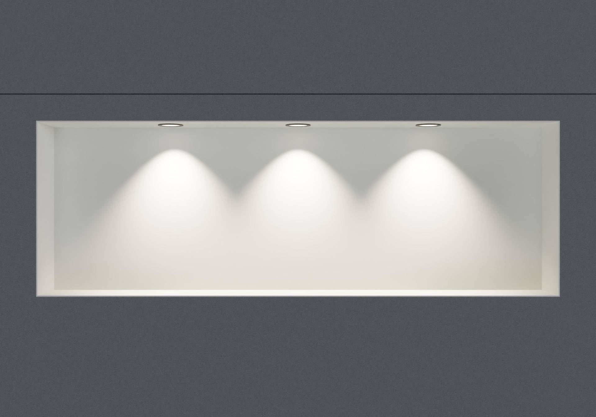 Wandnische aus Edelstahl NT309010X randlos mit LED-Spot - 30 x 90 x 10 cm (H x B x T) - Farbe wählbar von Bernstein